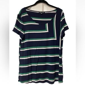 Cable & Gauge Navy Striped Short sleeve Size XL Flowy, lightweight